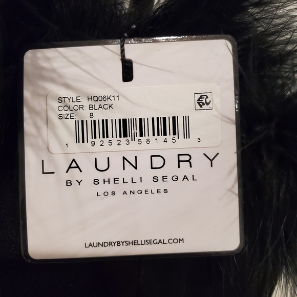 Laundry by Shelli Black Faux Fur Cocktail Dress - Picture 7 of 7